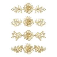 The Blooms Greenery Floral Foliage Ornament Corner Text Separator Elegance Frame for Invitations vector