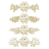 The Blooms Greenery Floral Foliage Ornament Corner Text Separator Elegance Frame for Invitations vector