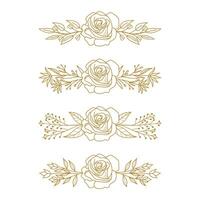 The Blooms Greenery Floral Foliage Ornament Corner Text Separator Elegance Frame for Invitations vector