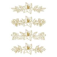 The Blooms Greenery Floral Foliage Ornament Corner Text Separator Elegance Frame for Invitations vector
