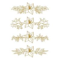 The Blooms Greenery Floral Foliage Ornament Corner Text Separator Elegance Frame for Invitations vector