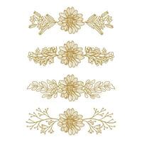 The Blooms Greenery Floral Foliage Ornament Corner Text Separator Elegance Frame for Invitations vector