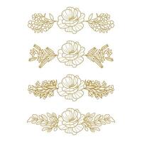 The Blooms Greenery Floral Foliage Ornament Corner Text Separator Elegance Frame for Invitations vector