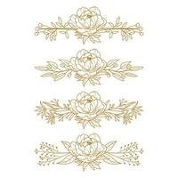 The Blooms Greenery Floral Foliage Ornament Corner Text Separator Elegance Frame for Invitations vector