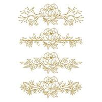 The Blooms Greenery Floral Foliage Ornament Corner Text Separator Elegance Frame for Invitations vector