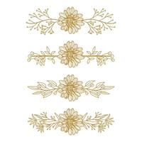 The Blooms Greenery Floral Foliage Ornament Corner Text Separator Elegance Frame for Invitations vector