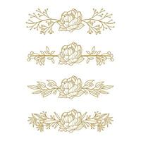 The Blooms Greenery Floral Foliage Ornament Corner Text Separator Elegance Frame for Invitations vector