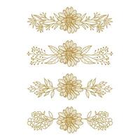 The Blooms Greenery Floral Foliage Ornament Corner Text Separator Elegance Frame for Invitations vector