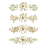 The Blooms Greenery Floral Foliage Ornament Corner Text Separator Elegance Frame for Invitations vector
