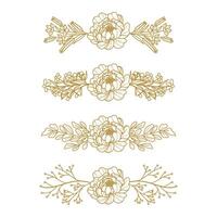 The Blooms Greenery Floral Foliage Ornament Corner Text Separator Elegance Frame for Invitations vector