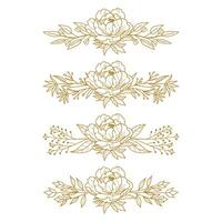The Blooms Greenery Floral Foliage Ornament Corner Text Separator Elegance Frame for Invitations vector