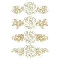 The Blooms Greenery Floral Foliage Ornament Corner Text Separator Elegance Frame for Invitations vector