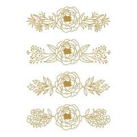The Blooms Greenery Floral Foliage Ornament Corner Text Separator Elegance Frame for Invitations vector