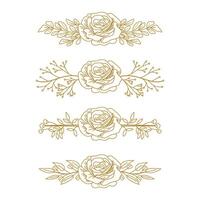 The Blooms Greenery Floral Foliage Ornament Corner Text Separator Elegance Frame for Invitations vector