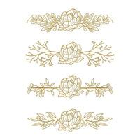 The Blooms Greenery Floral Foliage Ornament Corner Text Separator Elegance Frame for Invitations vector