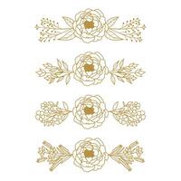 The Blooms Greenery Floral Foliage Ornament Corner Text Separator Elegance Frame for Invitations vector
