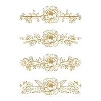 The Blooms Greenery Floral Foliage Ornament Corner Text Separator Elegance Frame for Invitations vector