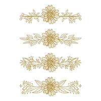 The Blooms Greenery Floral Foliage Ornament Corner Text Separator Elegance Frame for Invitations vector