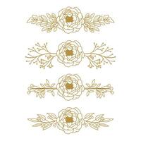 The Blooms Greenery Floral Foliage Ornament Corner Text Separator Elegance Frame for Invitations vector