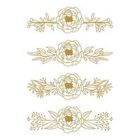 The Blooms Greenery Floral Foliage Ornament Corner Text Separator Elegance Frame for Invitations vector