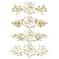 The Blooms Greenery Floral Foliage Ornament Corner Text Separator Elegance Frame for Invitations vector