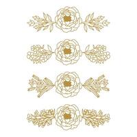 The Blooms Greenery Floral Foliage Ornament Corner Text Separator Elegance Frame for Invitations vector