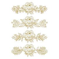The Blooms Greenery Floral Foliage Ornament Corner Text Separator Elegance Frame for Invitations vector