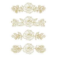 The Blooms Greenery Floral Foliage Ornament Corner Text Separator Elegance Frame for Invitations vector