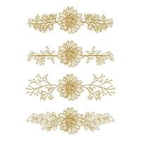 The Blooms Greenery Floral Foliage Ornament Corner Text Separator Elegance Frame for Invitations vector