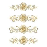 The Blooms Greenery Floral Foliage Ornament Corner Text Separator Elegance Frame for Invitations vector