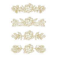 The Blooms Greenery Floral Foliage Ornament Corner Text Separator Elegance Frame for Invitations vector