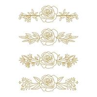 The Blooms Greenery Floral Foliage Ornament Corner Text Separator Elegance Frame for Invitations vector
