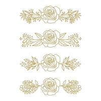 The Blooms Greenery Floral Foliage Ornament Corner Text Separator Elegance Frame for Invitations vector