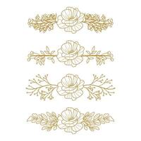 The Blooms Greenery Floral Foliage Ornament Corner Text Separator Elegance Frame for Invitations vector