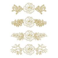 The Blooms Greenery Floral Foliage Ornament Corner Text Separator Elegance Frame for Invitations vector