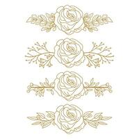 The Blooms Greenery Floral Foliage Ornament Corner Text Separator Elegance Frame for Invitations vector
