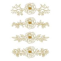 The Blooms Greenery Floral Foliage Ornament Corner Text Separator Elegance Frame for Invitations vector