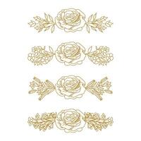 The Blooms Greenery Floral Foliage Ornament Corner Text Separator Elegance Frame for Invitations vector