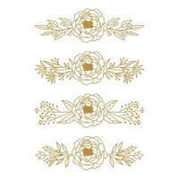 The Blooms Greenery Floral Foliage Ornament Corner Text Separator Elegance Frame for Invitations vector