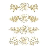 The Blooms Greenery Floral Foliage Ornament Corner Text Separator Elegance Frame for Invitations vector