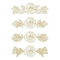 The Blooms Greenery Floral Foliage Ornament Corner Text Separator Elegance Frame for Invitations vector