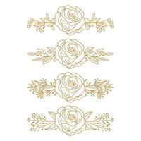 The Blooms Greenery Floral Foliage Ornament Corner Text Separator Elegance Frame for Invitations vector