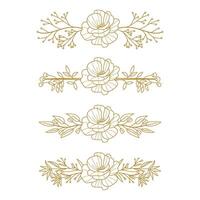 The Blooms Greenery Floral Foliage Ornament Corner Text Separator Elegance Frame for Invitations vector