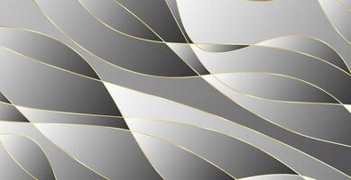 Abstract background with gold waves. Luxury paper cut background, golden pattern, halftone gradients, cover template, geometric shapes, modern minimal banner. 3d illustration. vector