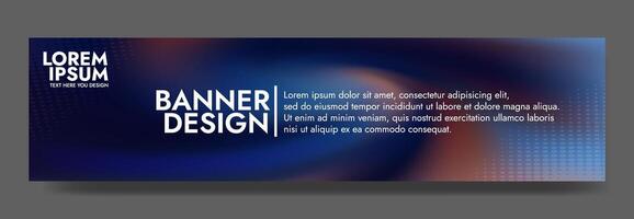 Gradient blurred banner in shades of dark blue. Ideal for web banners, social media posts, or any design project that requires a calming backdrop vector