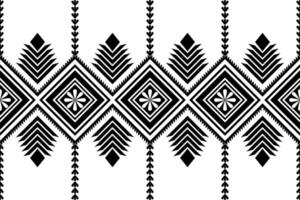 Geometric seamless pattern abstract black and white. Ethnic ornamental vector