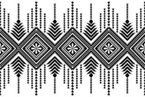 Geometric seamless pattern abstract black and white. Ethnic ornamental vector