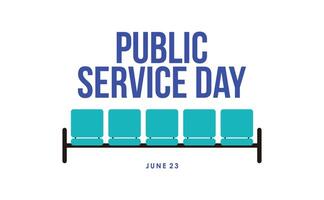 Public Service Day, with illustrations of waiting chairs representing public service icons. EPS 10 Illustration for logo, banner, website, poster, background, card, campaign, brochure, and man vector