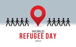 World Refugee Day Illustration with the concept of moving people to a location for web design, banner, background, wallpaper, poster or card design vector