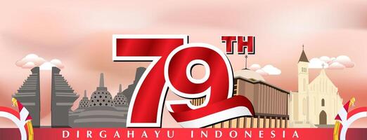 Indonesian Independence Day with calendar 17th and clenched fists. Use for social media, posters and greeting cards vector